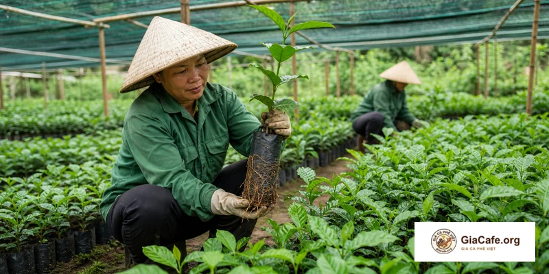 Hạt cà phê nhân xanh Robusta to đều tăm tắp sau khi tách vỏ sấy khô nương rẫy
