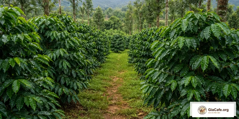 Mật độ trồng cà phê ảnh hưởng gì đến năng suất vườn